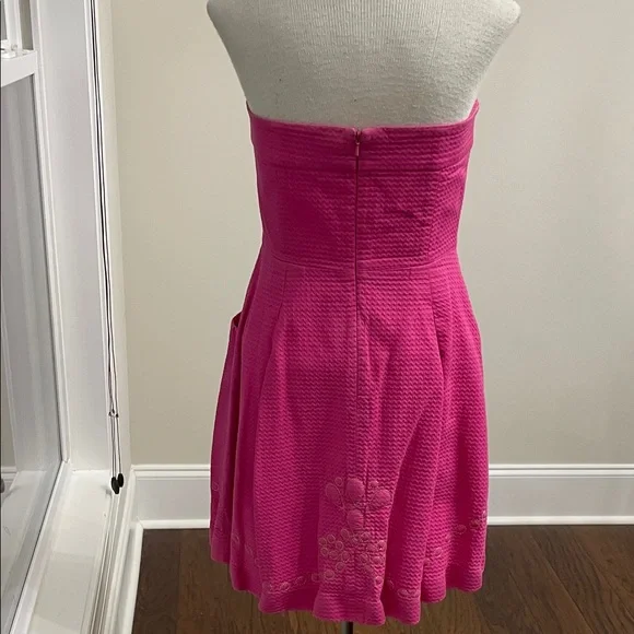 Lilly Pulitzer Strapless Hot Pink Beaded Sundress - Picture 2 of 6